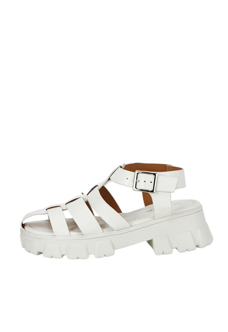Sandale albe cu talpa groasa N75-5 130 14899