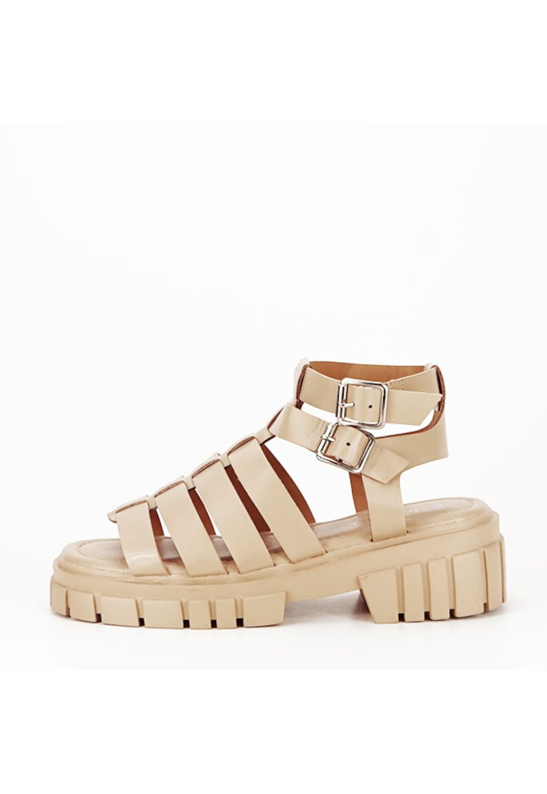 Sandale bej inchis cu talpa groasa N75-6 132 14881