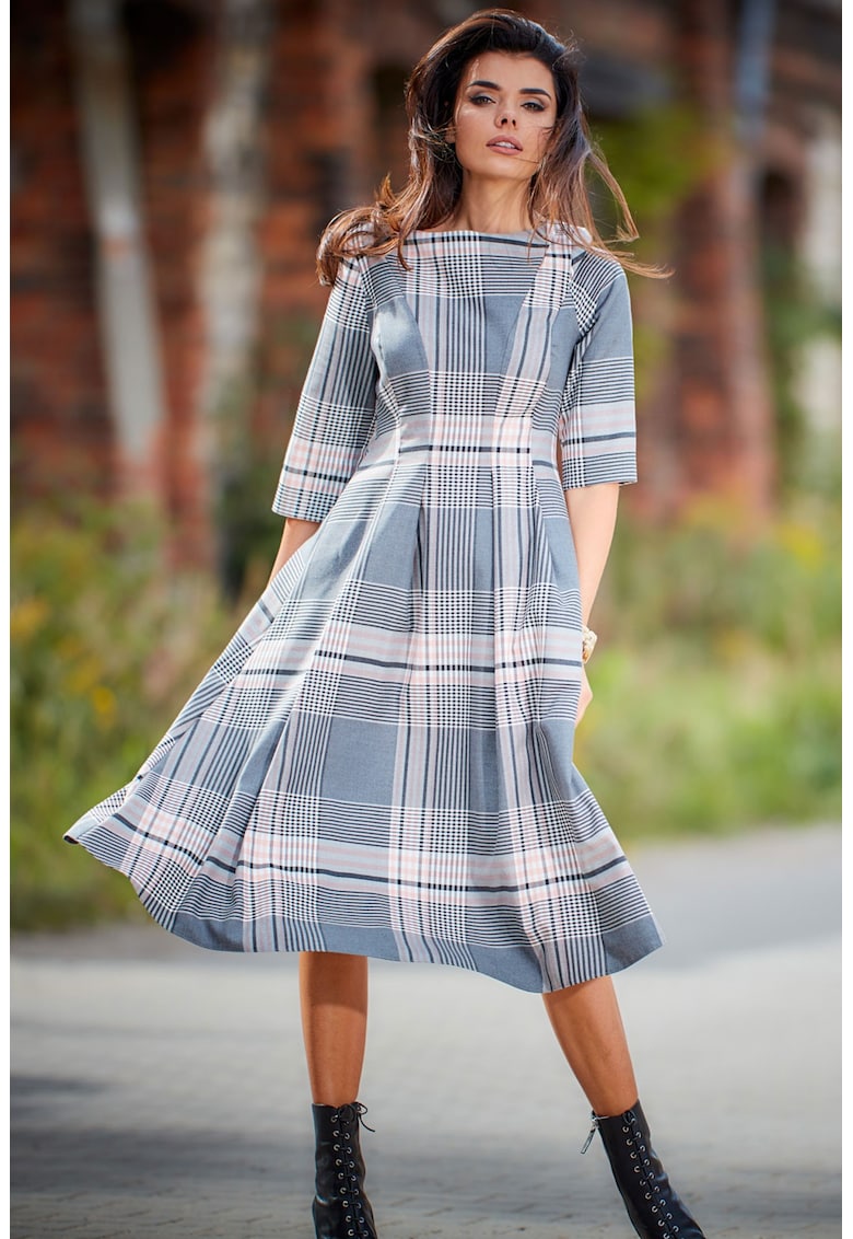 Midi Rochie Carouri Maneca trei sferturi A334