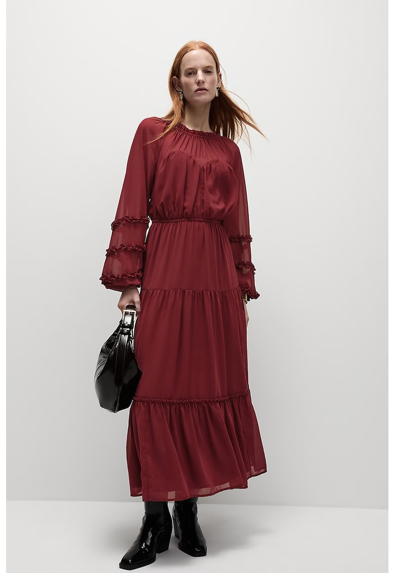 Rochie lunga cu decolteu rotund