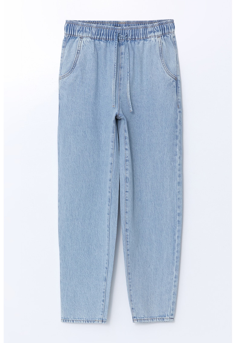 Pantaloni jogger cu aspect din denim