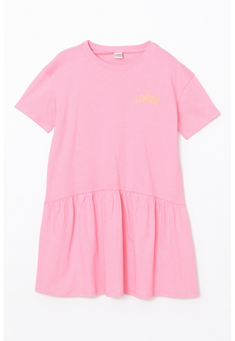 Rochie cu maneci cazute - Roz pastel