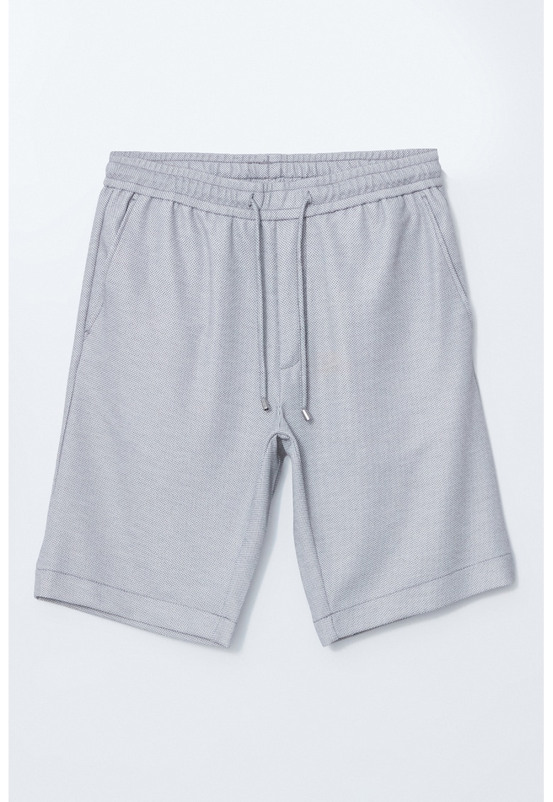 Bermude sport slim-fit cu talie ajustabila - Gri melange