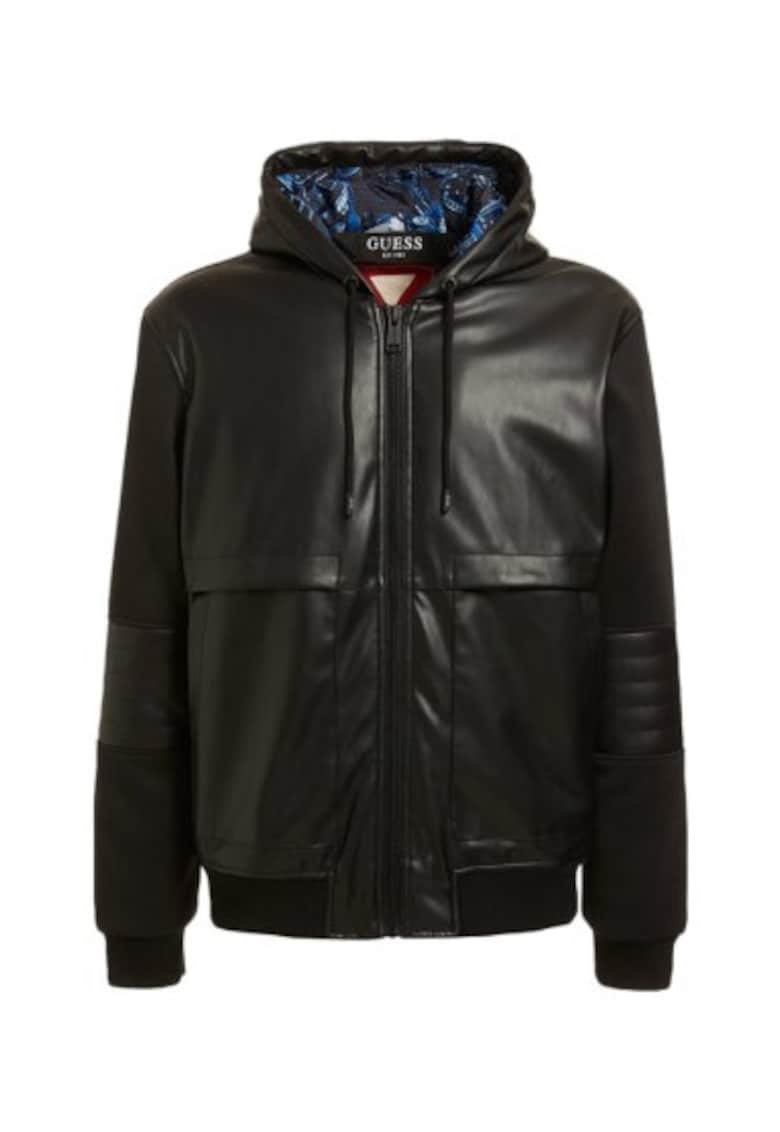 Jacheta barbati Piele sintetica - Negru - Negru