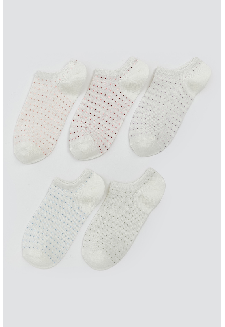 Set de sosete pana la glezna cu model - 5 perechi Set de sosete pana la glezna cu model - 5 perechi