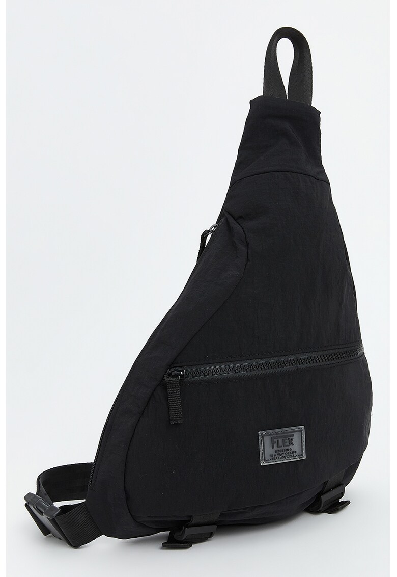 Rucsac din material textil cu o bareta si buzunar frontal