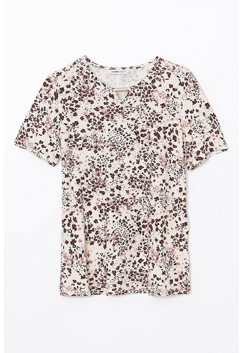 Bluza cu imprimeu si maneci scurte