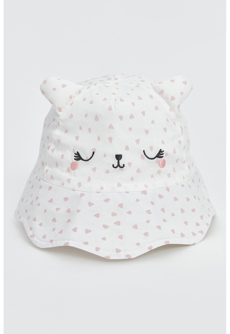 Palarie bucket cu imprimeu si urechi