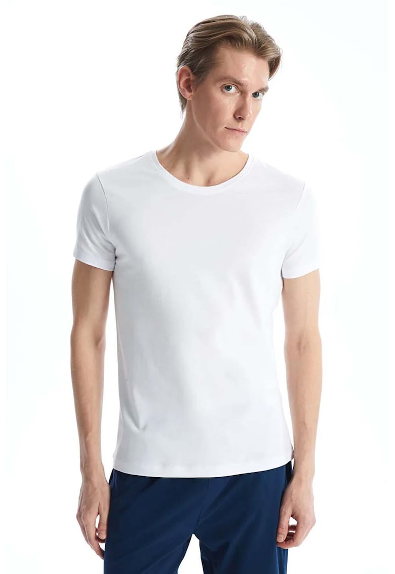 Tricou cambrat cu model uni