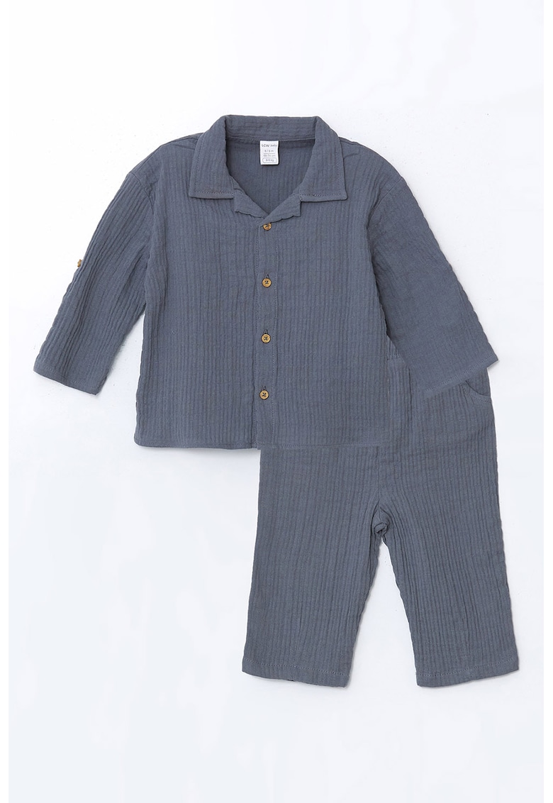 Set de camasa striata si pantaloni - 2 piese