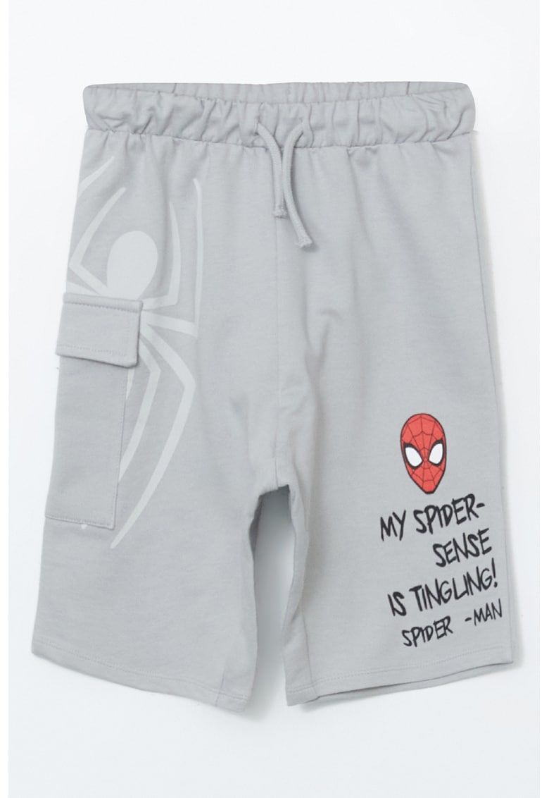 Pantaloni scurti cu imprimeu cu Spider Man - Rosu/Negru/Gri deschis