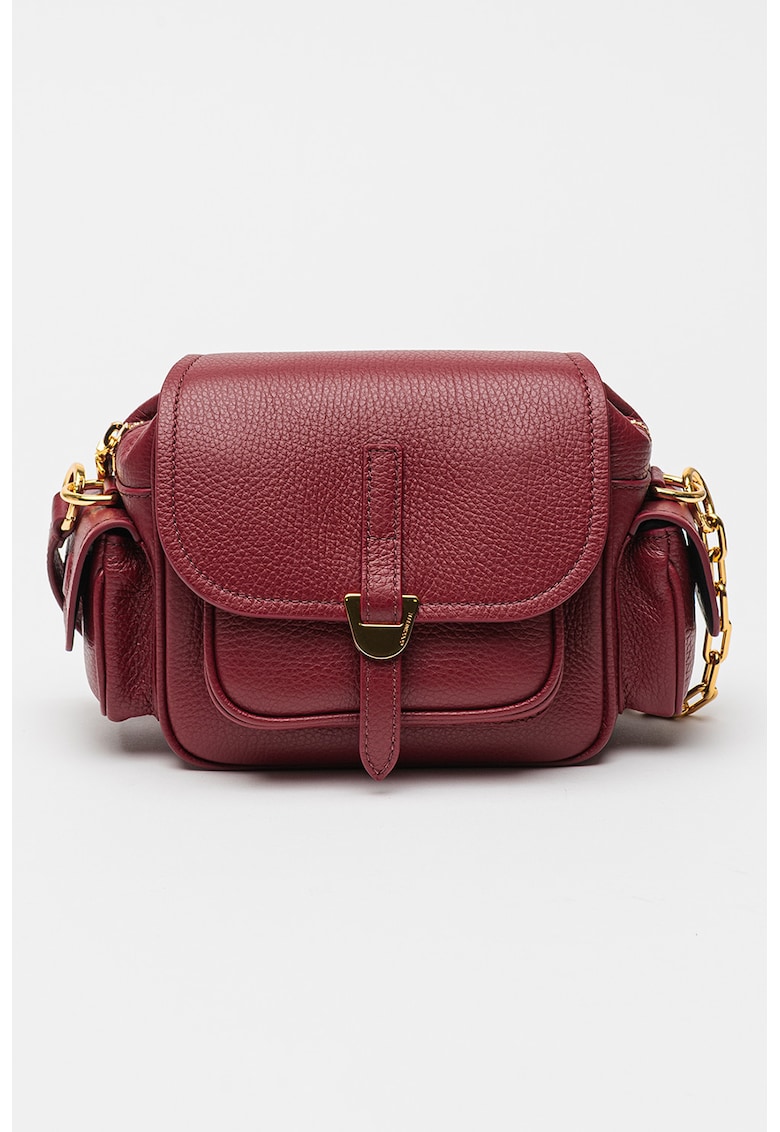 Geanta crossbody de piele cu buzunare cu clapa Campus Geanta crossbody de piele cu buzunare cu clapa Campus