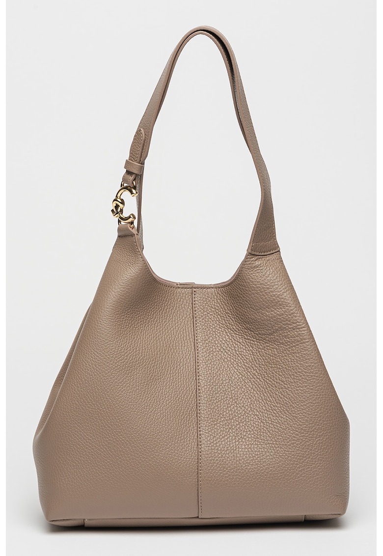 Coccinelle Geanta tote de piele - Maro taupe