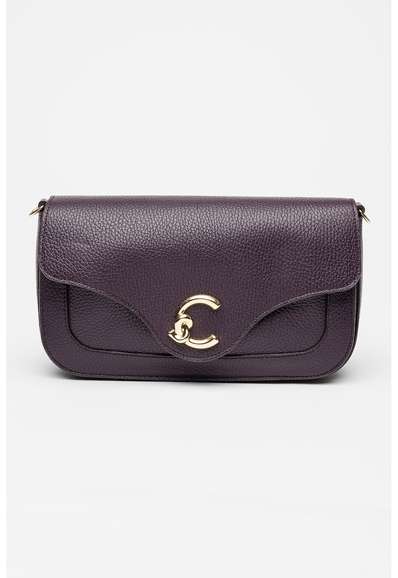 Geanta crossbody din piele cu logo metalic C-Me