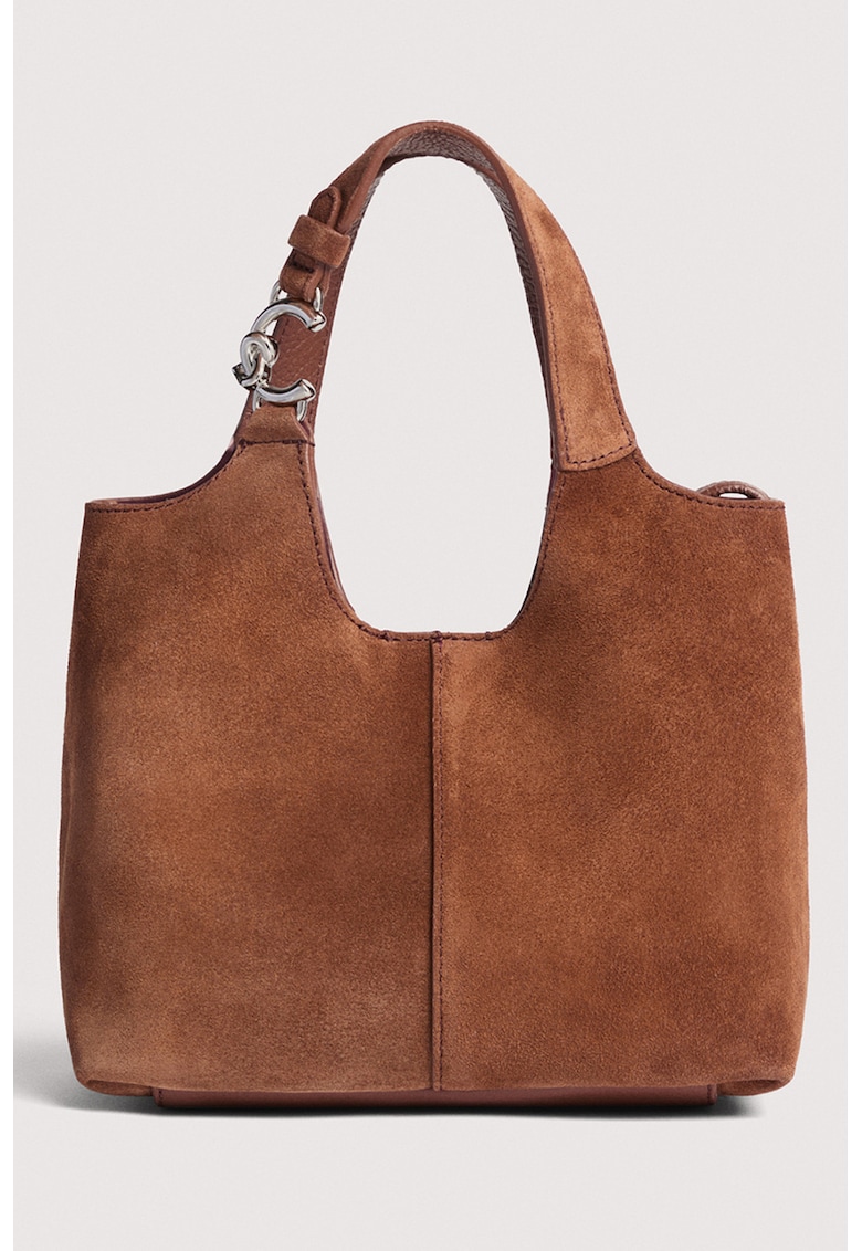 Coccinelle Geanta hobo de piele intoarsa C-Easy - Caramel