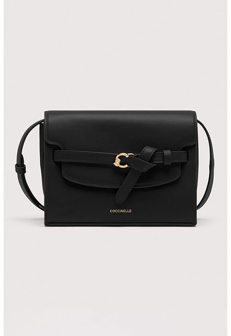 Geanta crossbody de piele cu bareta decorativa