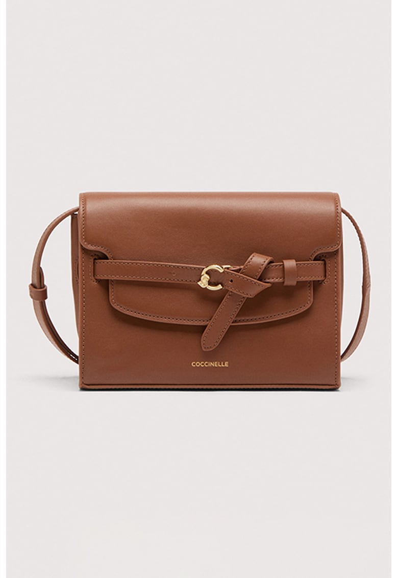 Geanta crossbody de piele cu bareta decorativa Geanta crossbody de piele cu bareta decorativa