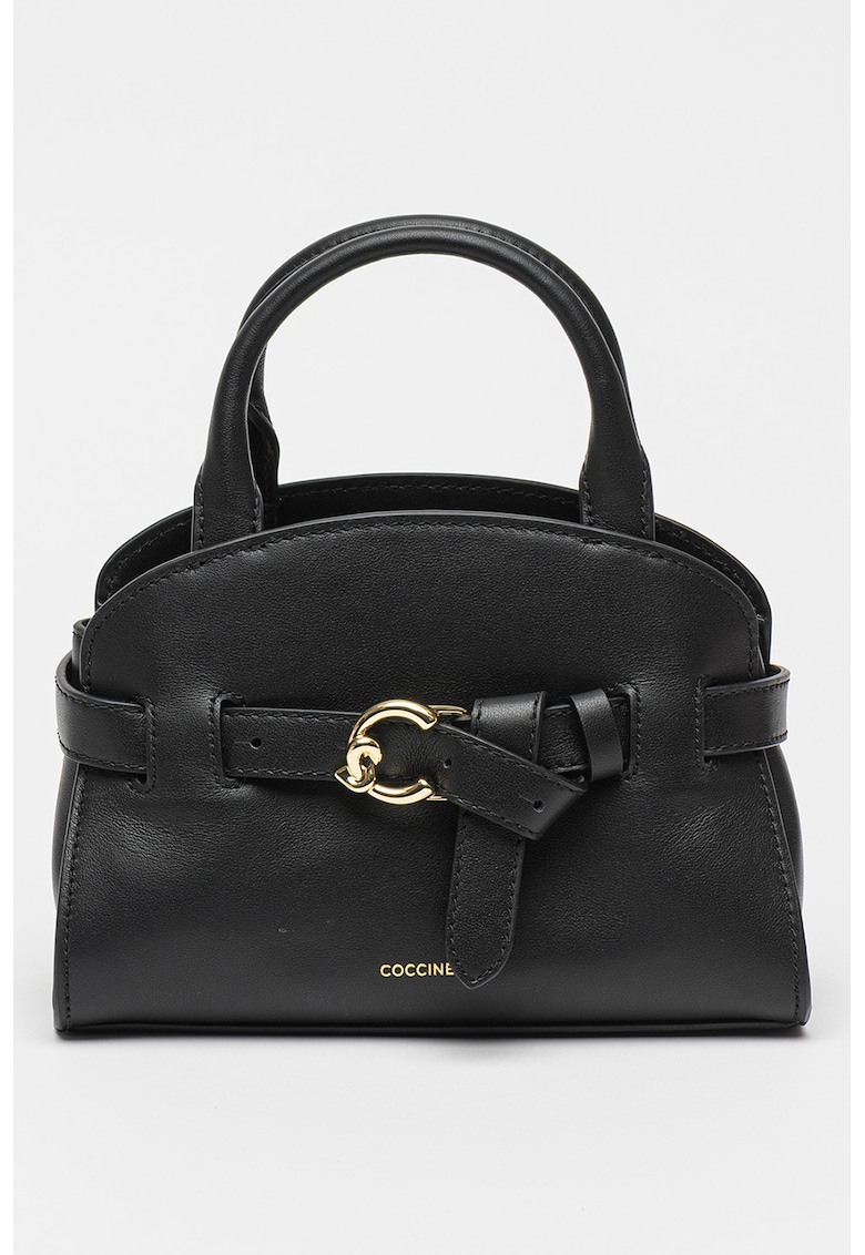 Geanta de piele cu maner si bareta decorativa Sabine