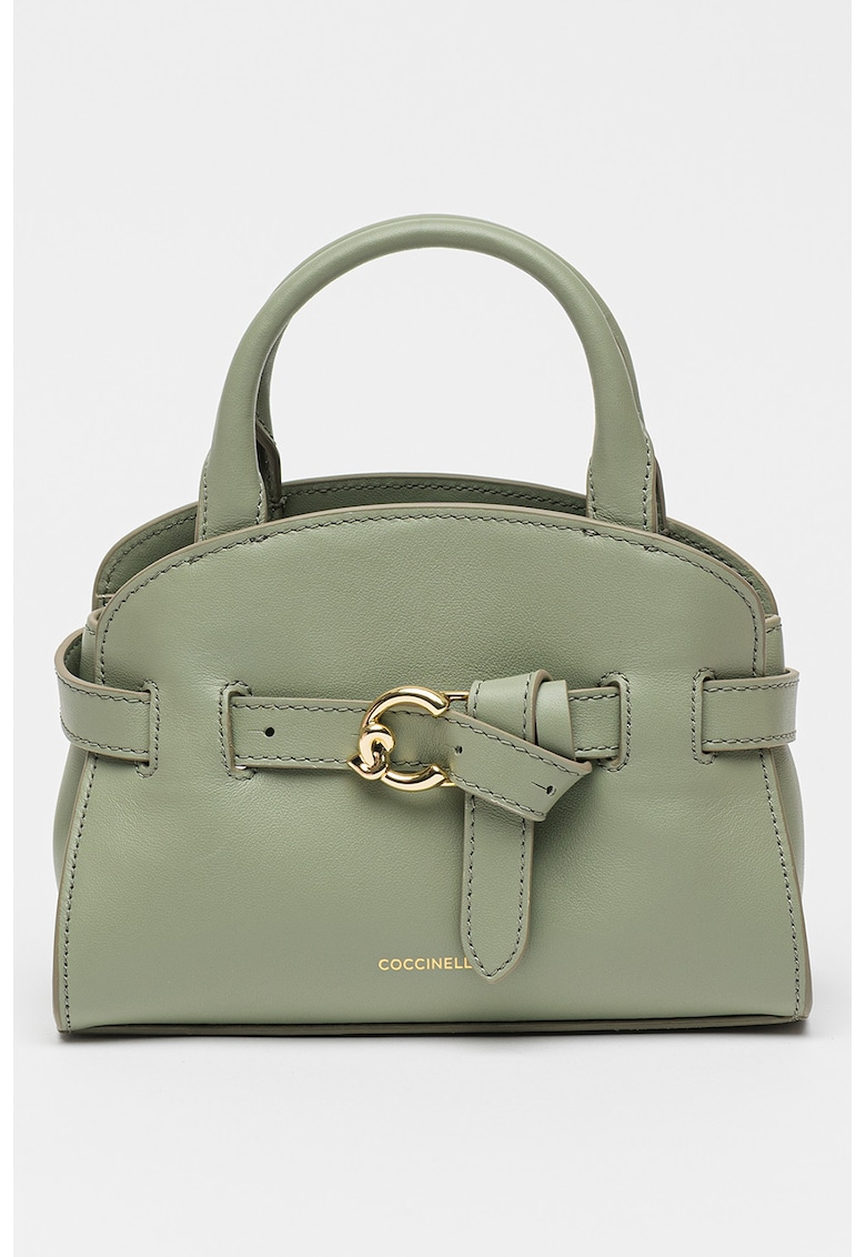 Geanta de piele cu maner si bareta decorativa Sabine