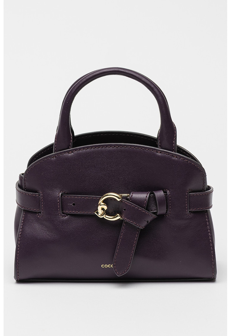 Geanta de piele cu maner si bareta decorativa Sabine