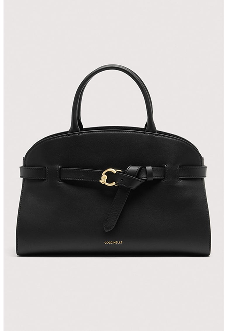 Geanta de piele cu maner si bareta decorativa Sabine