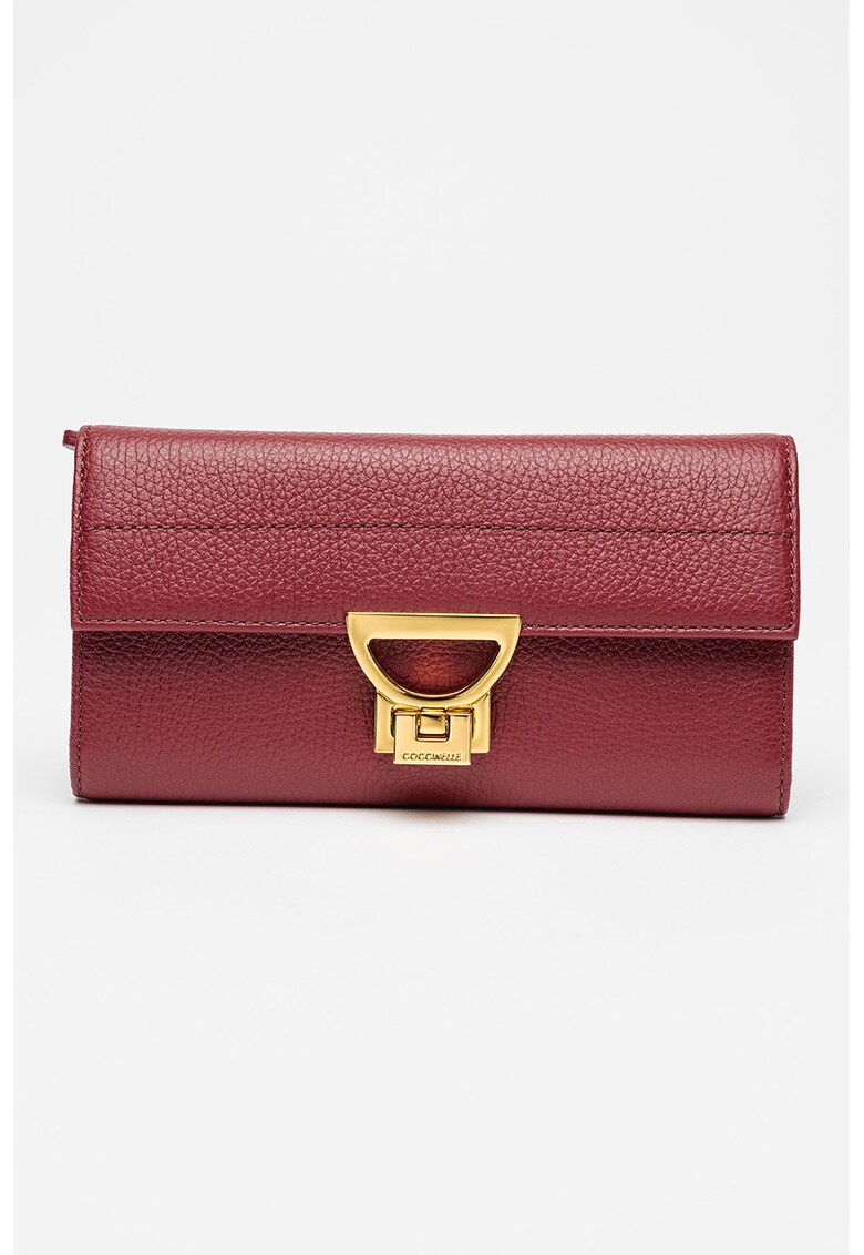 - Portofel pliabil de piele cu logo metalic Arlettis