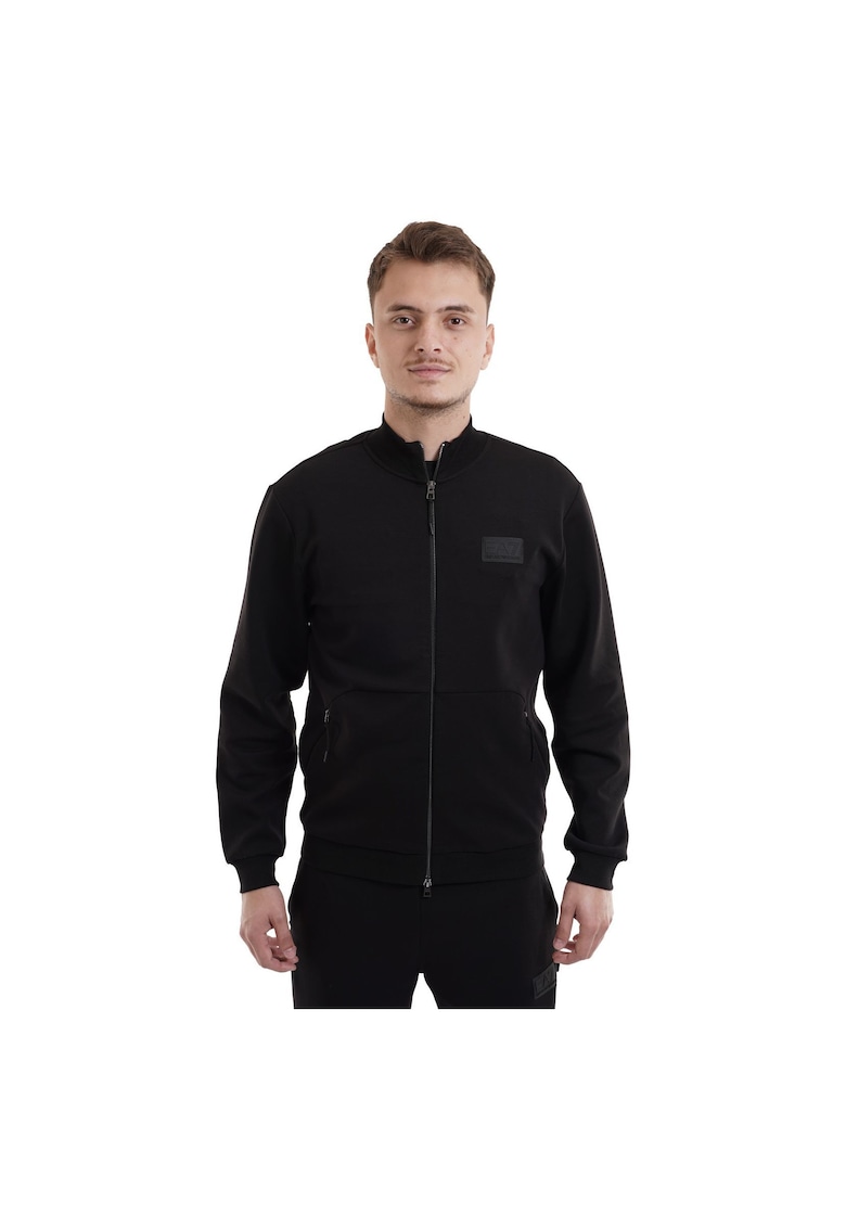 Bluza Barbati 7M000093 – Design Modern cu Fermoar Dublu Cursor - Negru