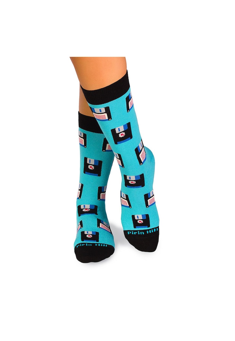 Sosete bumbac organic COLOUR COTTON Retro Floppy Disk