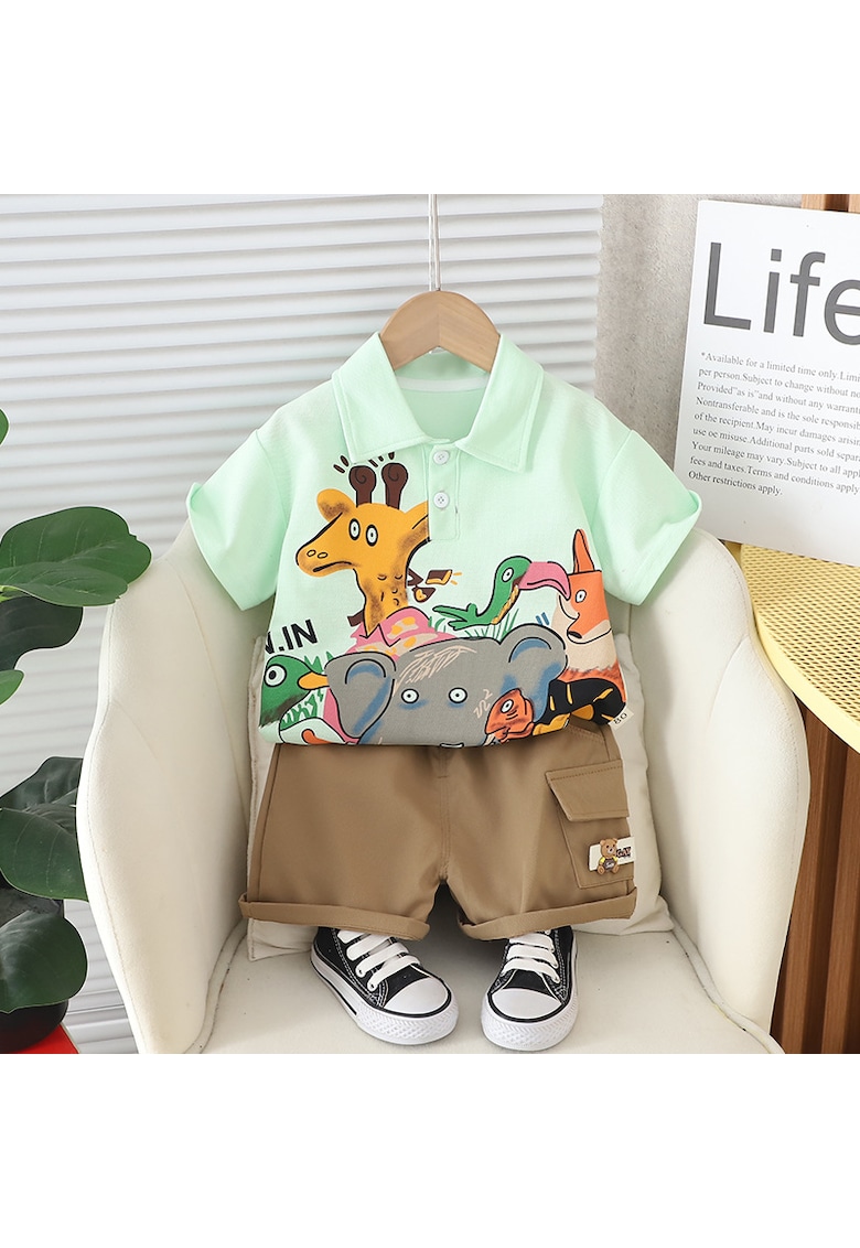 Compleu Verde Baieti cu Animale Ianis