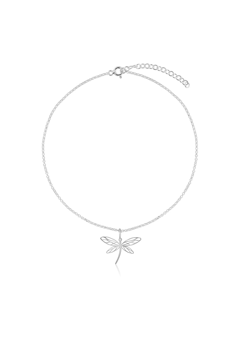 Bratara de picior din argint - Dragonfly - Argintiu