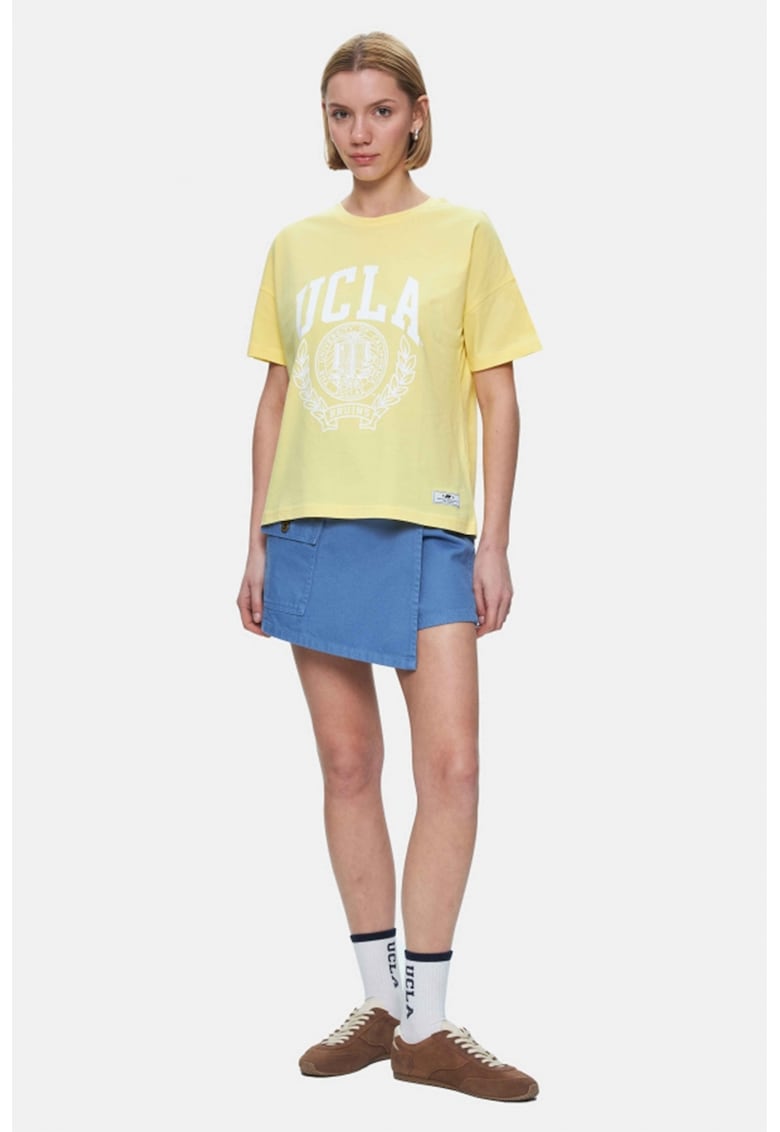 Tricou cu maneci cazute si imprimeu logo Avalon