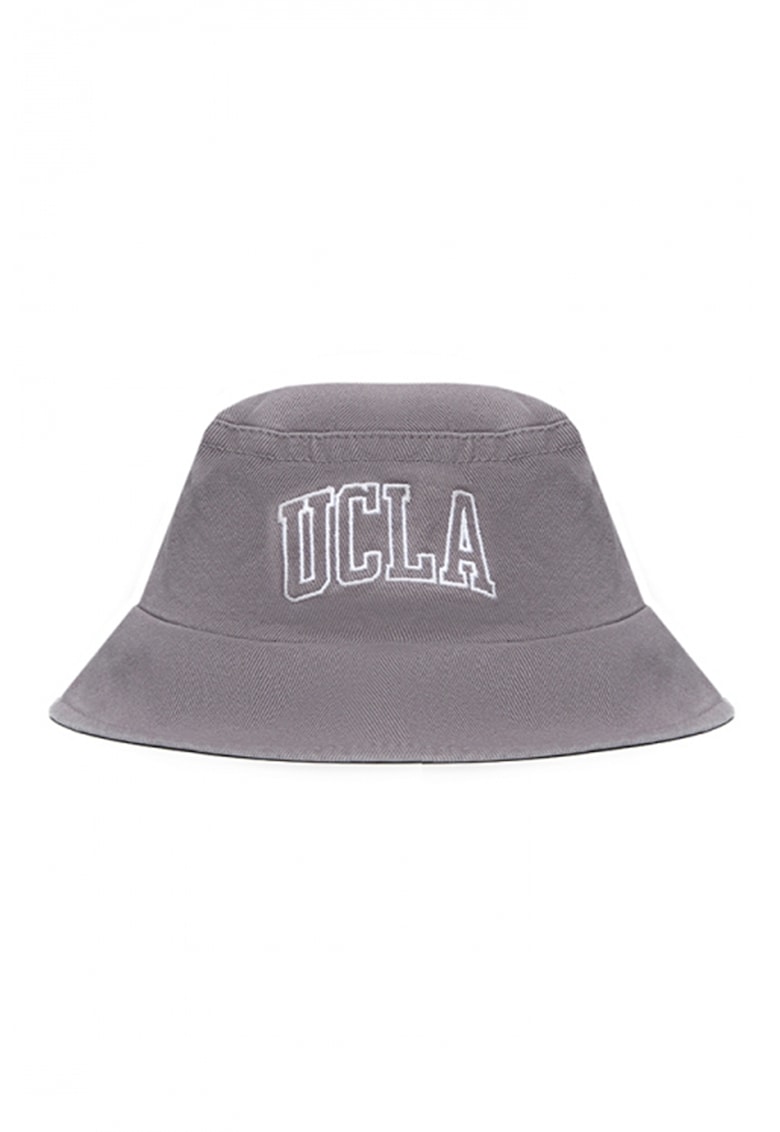 Palarie bucket unisex cu broderie logo Joaquin - Alb/Gri cenusiu