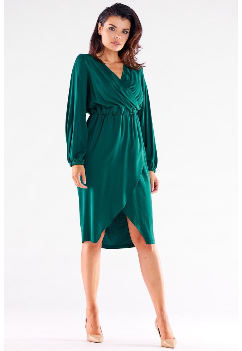 Midi Rochie Maneca lunga - Dreapta - Viscoza A523