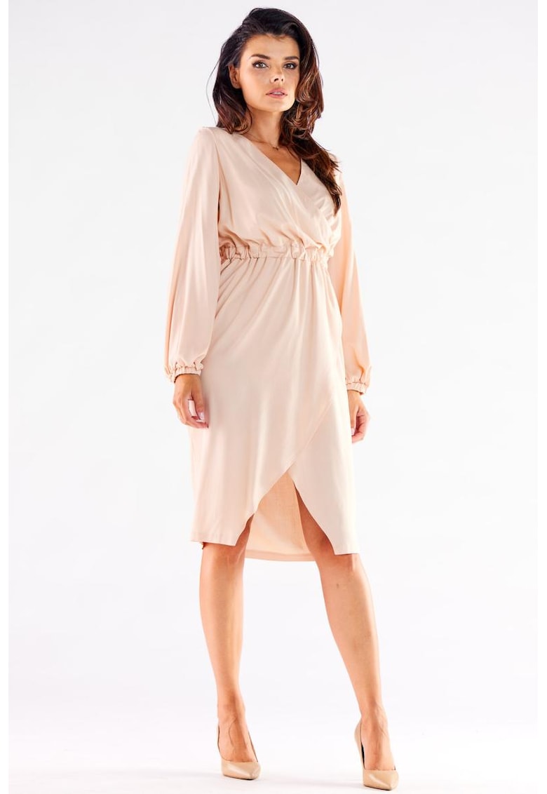 Midi Rochie Maneca lunga - Dreapta - Viscoza A523