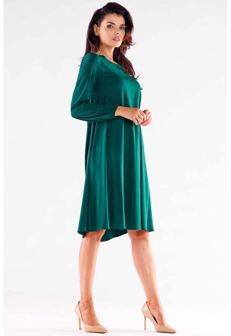Verde Midi Rochie Maneca lunga - Elegant - Lejer A524