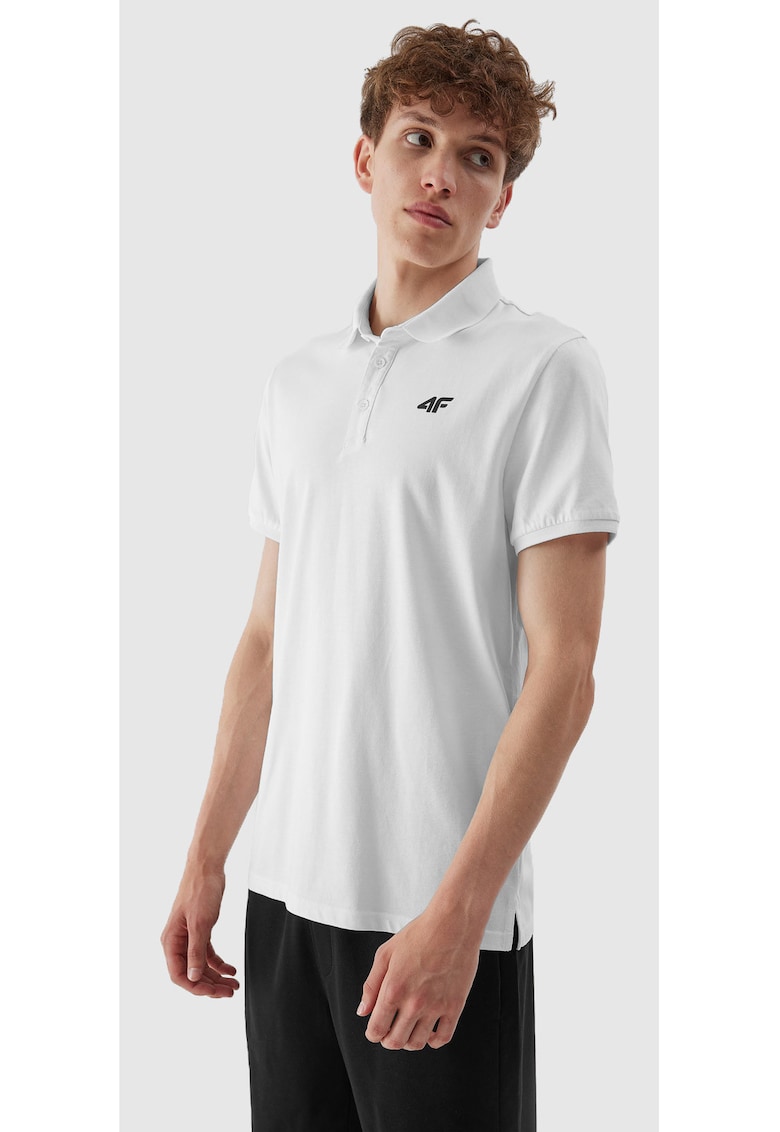4f Tricou polo barbati Bumbac - Alb -
