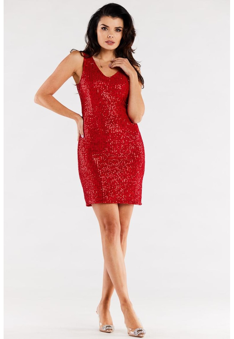 Rosu Scurta Rochie Fara maneca Elegant Cambrata A484 Rosu Scurta Rochie Fara maneca Elegant Cambrata A484