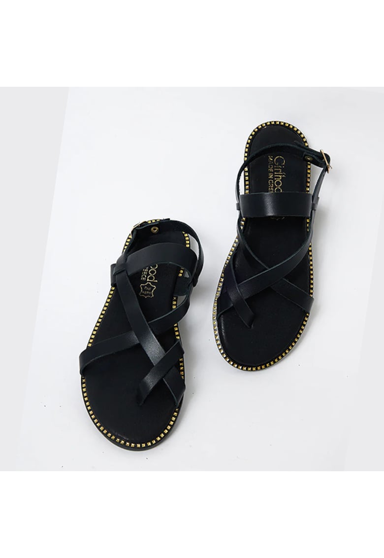 Sandale negre din piele naturala LH-320 M4 13002