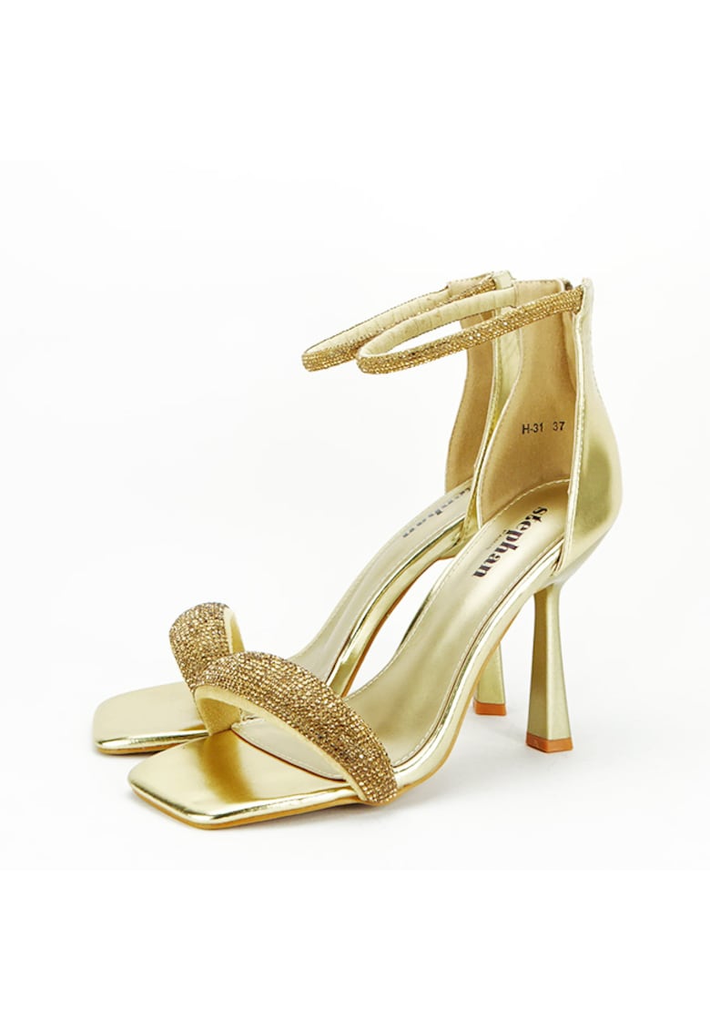 Sandale aurii cu toc H-31 129 12802 Sandale aurii cu toc H-31 129 12802