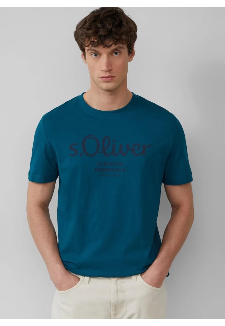 Tricou cu imprimeu logo metalic