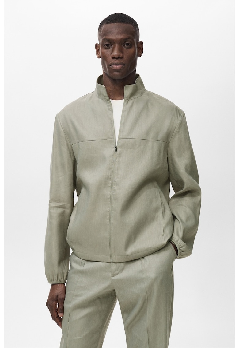 Jacheta cu fermoar din amestec de in