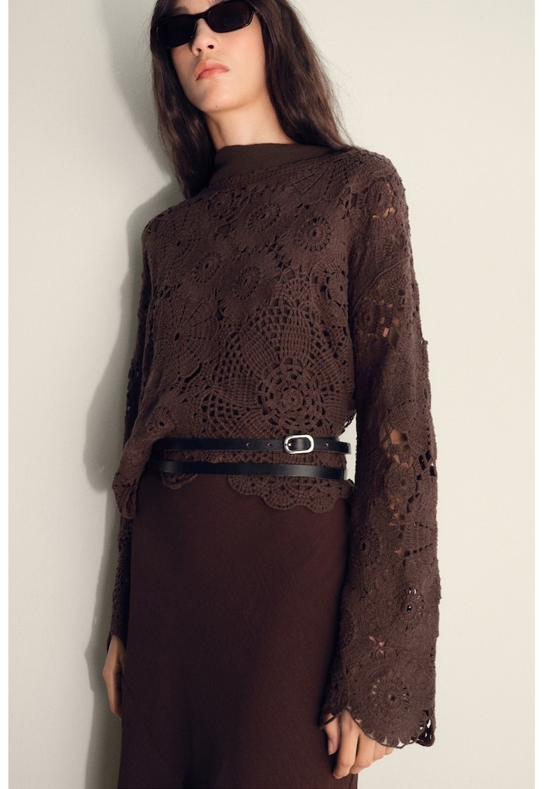 Bluza crosetata din amestec de bumbac