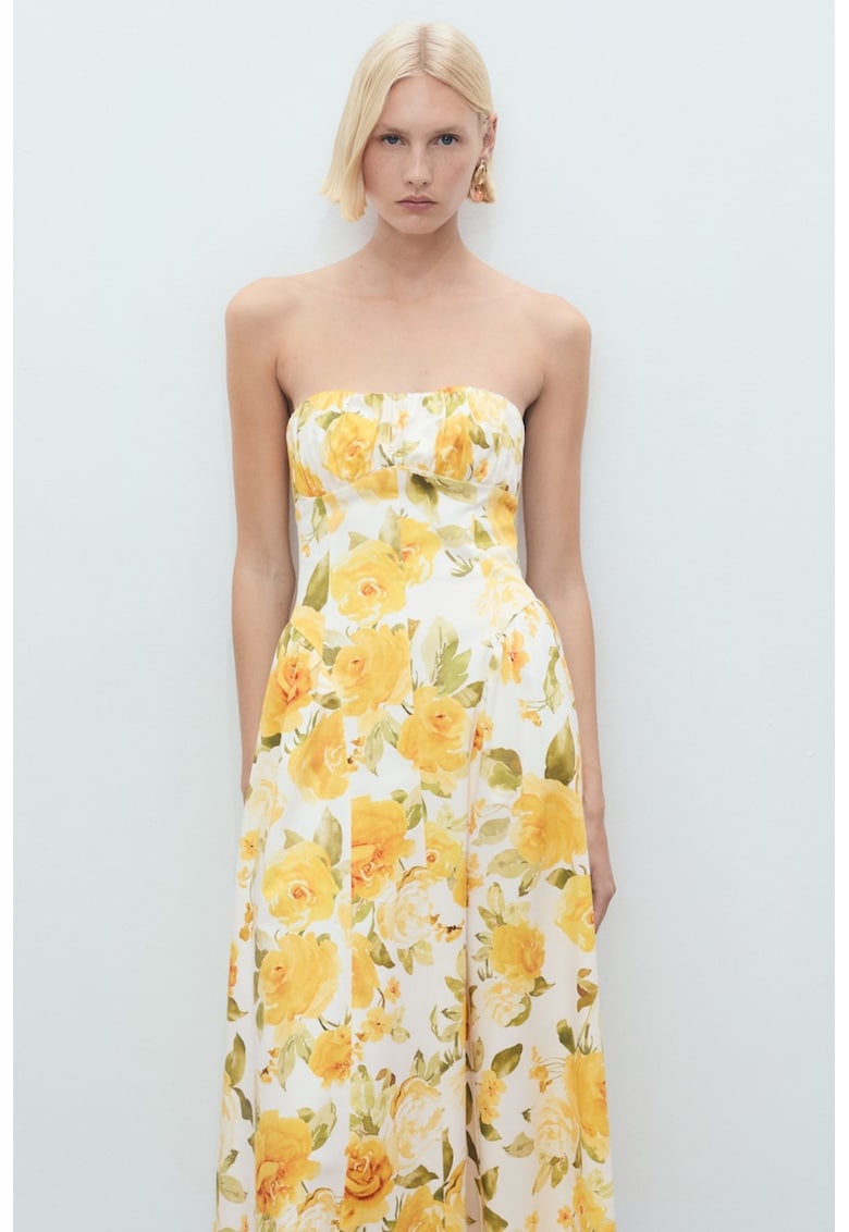 Rochie cu bretele detasabile si model floral