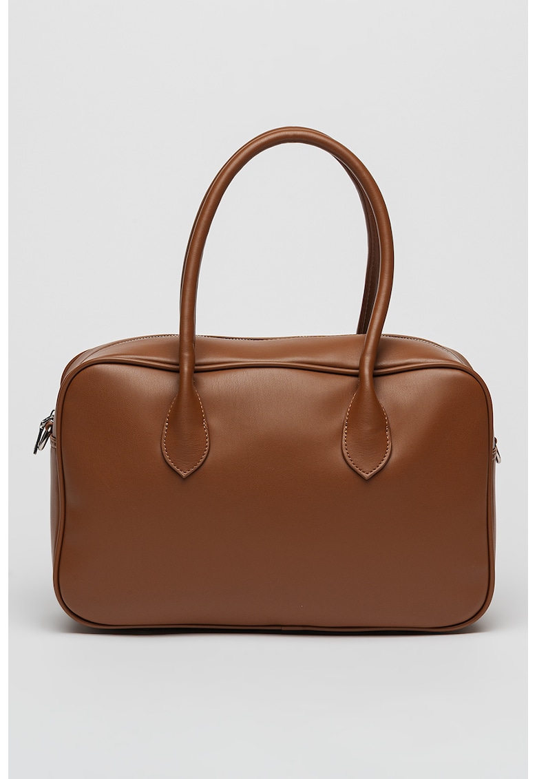 Geanta messenger de piele ecologica cu bareta detasabila