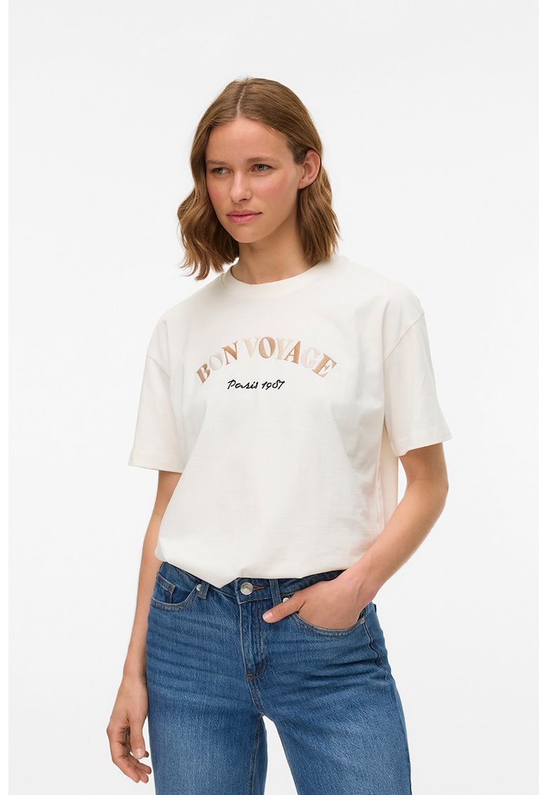 Tricou din bumbac organic cu imprimeu text