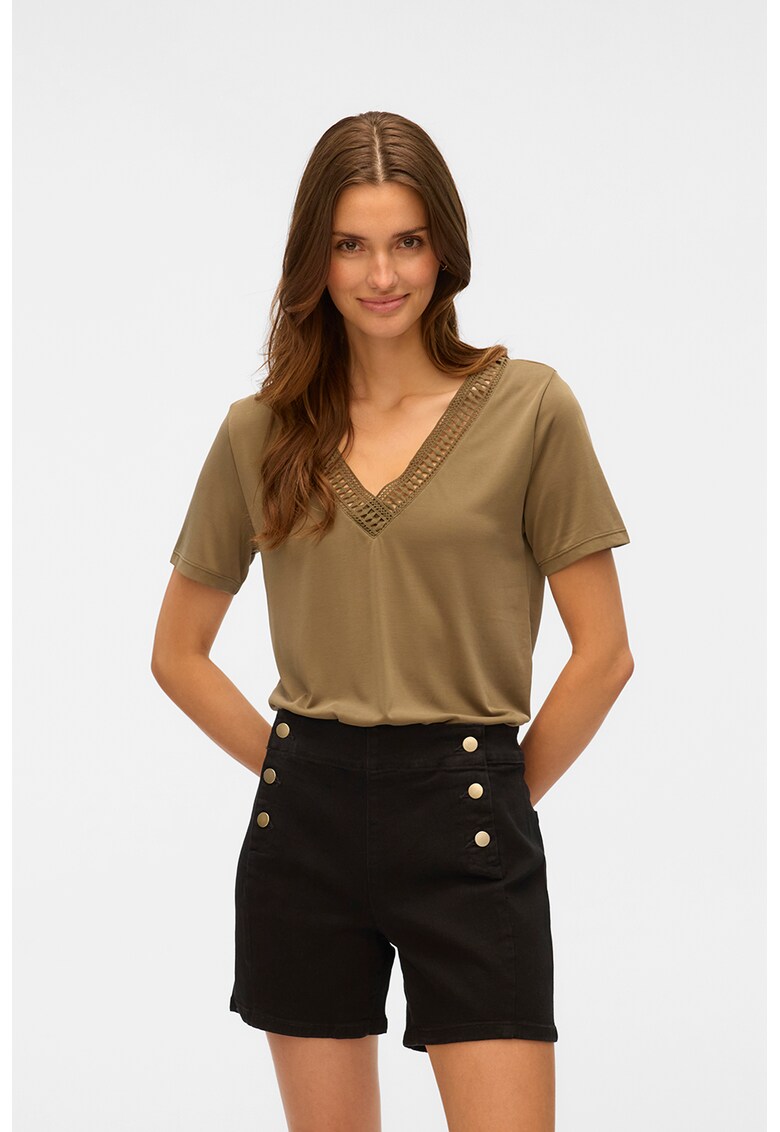 Tricou cu insertie crosetata Savannah Tricou cu insertie crosetata Savannah