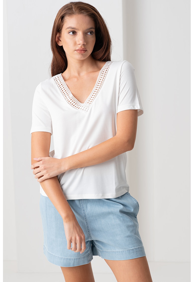Tricou cu insertie crosetata Savannah Tricou cu insertie crosetata Savannah