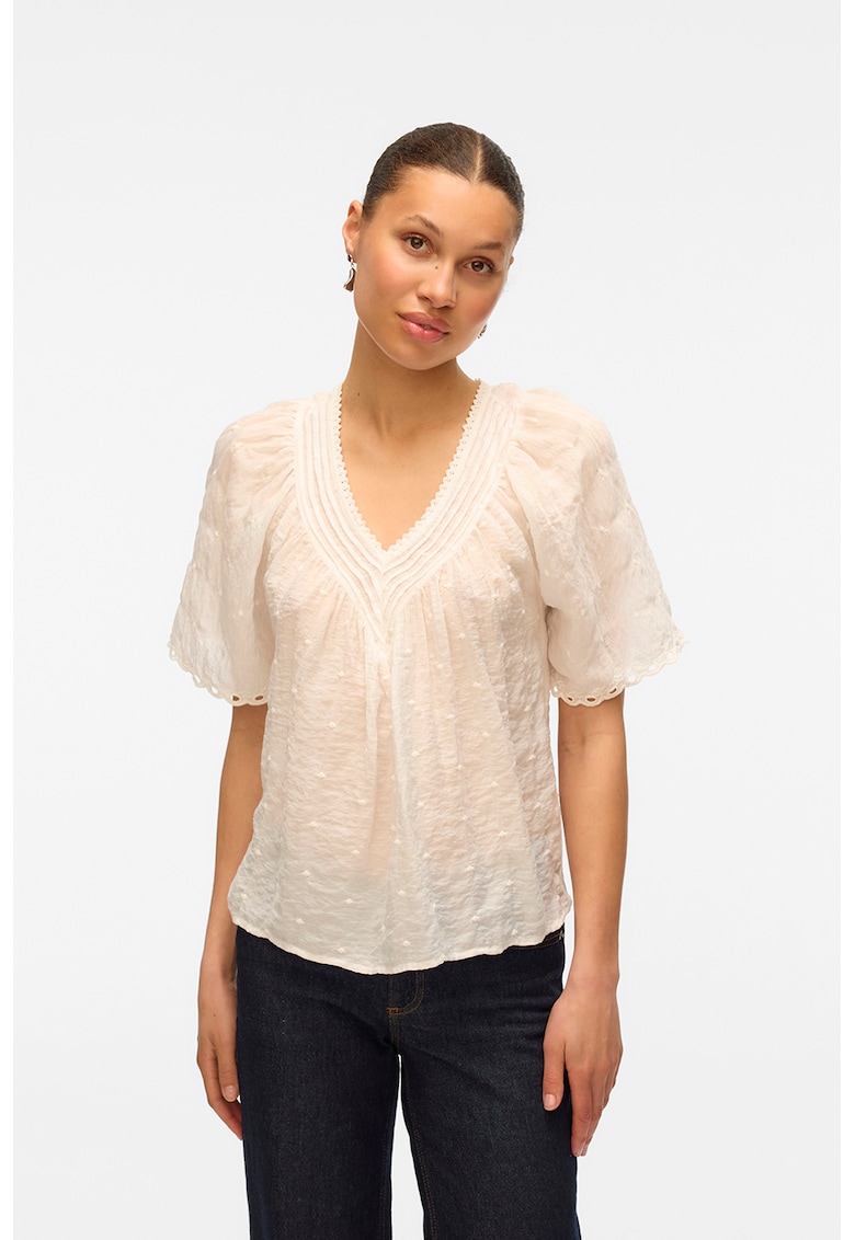 Bluza cu decolteu in V si maneci scurte