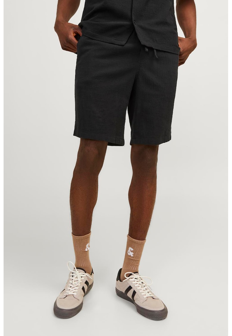 Pantaloni scurti cu snur si model texturat