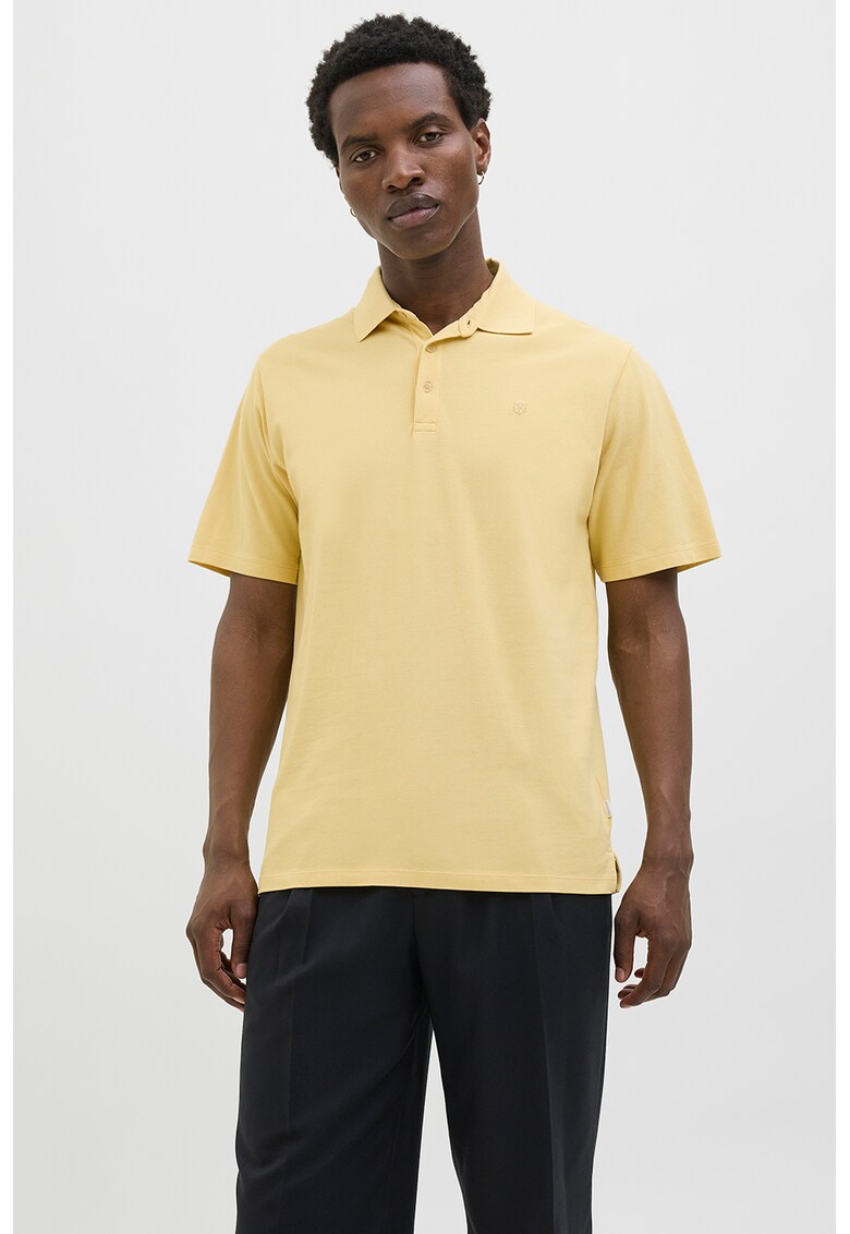 Tricou polo din material pique William - Gri deschis